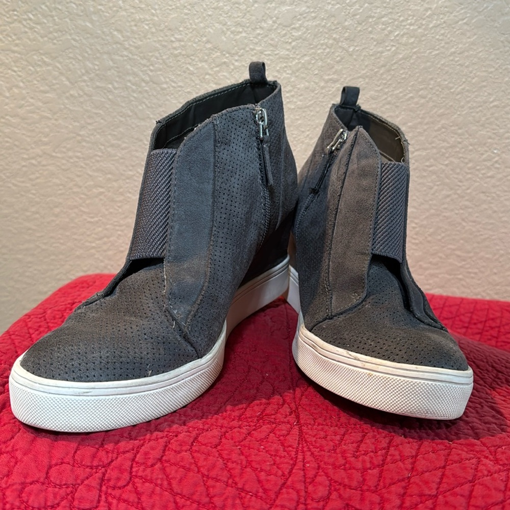 Gray Wedge Sneakers